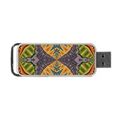 Kaleidoscopic Pattern Colorful Kaleidoscopic Pattern With Fabric Texture Portable Usb Flash (two Sides) by Nexatart