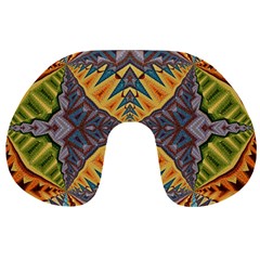 Kaleidoscopic Pattern Colorful Kaleidoscopic Pattern With Fabric Texture Travel Neck Pillows by Nexatart