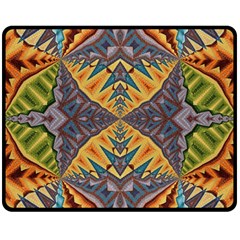 Kaleidoscopic Pattern Colorful Kaleidoscopic Pattern With Fabric Texture Double Sided Fleece Blanket (medium)  by Nexatart