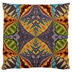 Kaleidoscopic Pattern Colorful Kaleidoscopic Pattern With Fabric Texture Large Flano Cushion Case (one Side) by Nexatart