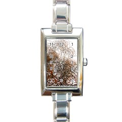 Digitally Painted Colourful Winter Branches Illustration Rectangle Italian Charm Watch by Nexatart