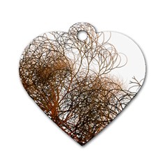 Digitally Painted Colourful Winter Branches Illustration Dog Tag Heart (two Sides) by Nexatart