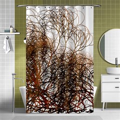 Digitally Painted Colourful Winter Branches Illustration Shower Curtain 48  X 72  (small)  by Nexatart