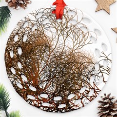 Digitally Painted Colourful Winter Branches Illustration Ornament (round Filigree) by Nexatart