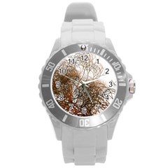 Digitally Painted Colourful Winter Branches Illustration Round Plastic Sport Watch (l) by Nexatart