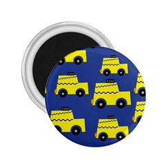 A Fun Cartoon Taxi Cab Tiling Pattern 2 25  Magnets by Nexatart