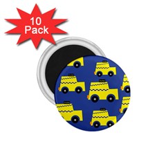 A Fun Cartoon Taxi Cab Tiling Pattern 1 75  Magnets (10 Pack)  by Nexatart