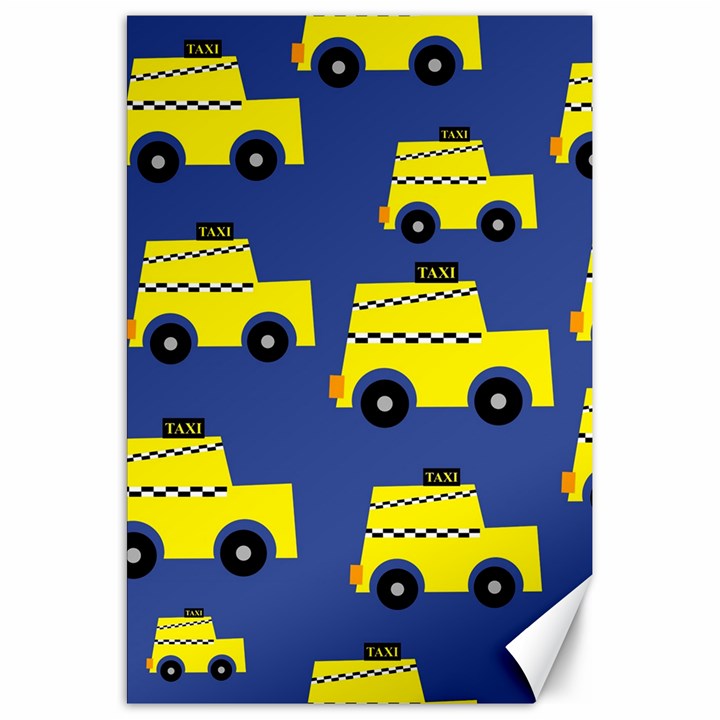 A Fun Cartoon Taxi Cab Tiling Pattern Canvas 20  x 30  