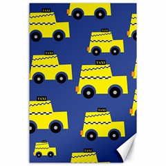 A Fun Cartoon Taxi Cab Tiling Pattern Canvas 24  x 36 