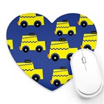 A Fun Cartoon Taxi Cab Tiling Pattern Heart Mousepads Front