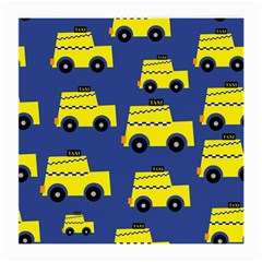 A Fun Cartoon Taxi Cab Tiling Pattern Medium Glasses Cloth (2-side) by Nexatart