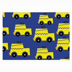 A Fun Cartoon Taxi Cab Tiling Pattern Large Glasses Cloth (2-side) by Nexatart