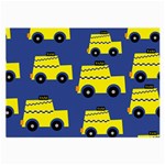 A Fun Cartoon Taxi Cab Tiling Pattern Large Glasses Cloth (2-Side) Front