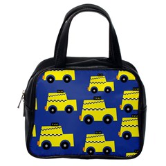 A Fun Cartoon Taxi Cab Tiling Pattern Classic Handbags (one Side) by Nexatart