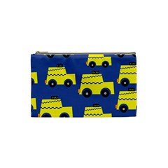 A Fun Cartoon Taxi Cab Tiling Pattern Cosmetic Bag (small)  by Nexatart