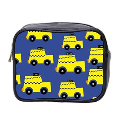 A Fun Cartoon Taxi Cab Tiling Pattern Mini Toiletries Bag 2-side by Nexatart