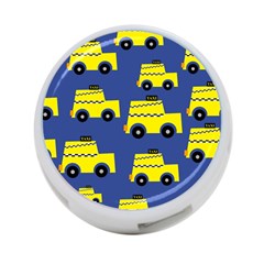 A Fun Cartoon Taxi Cab Tiling Pattern 4-port Usb Hub (one Side) by Nexatart