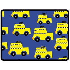 A Fun Cartoon Taxi Cab Tiling Pattern Fleece Blanket (large)  by Nexatart