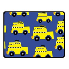 A Fun Cartoon Taxi Cab Tiling Pattern Fleece Blanket (small) by Nexatart