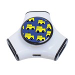 A Fun Cartoon Taxi Cab Tiling Pattern 3-Port USB Hub Front