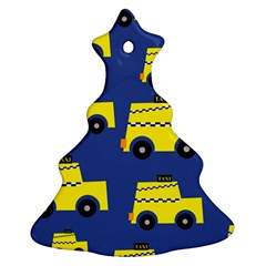 A Fun Cartoon Taxi Cab Tiling Pattern Ornament (christmas Tree)  by Nexatart