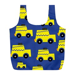 A Fun Cartoon Taxi Cab Tiling Pattern Full Print Recycle Bags (L) 