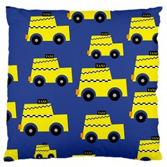 A Fun Cartoon Taxi Cab Tiling Pattern Standard Flano Cushion Case (one Side) by Nexatart