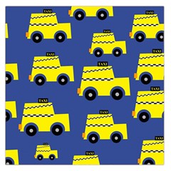 A Fun Cartoon Taxi Cab Tiling Pattern Large Satin Scarf (square) by Nexatart