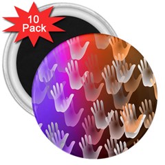 Clipart Hands Background Pattern 3  Magnets (10 Pack)  by Nexatart