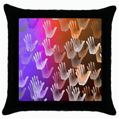 Clipart Hands Background Pattern Throw Pillow Case (black) by Nexatart