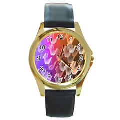 Clipart Hands Background Pattern Round Gold Metal Watch by Nexatart