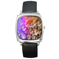 Clipart Hands Background Pattern Square Metal Watch by Nexatart