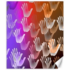 Clipart Hands Background Pattern Canvas 8  X 10  by Nexatart