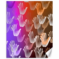 Clipart Hands Background Pattern Canvas 11  X 14   by Nexatart