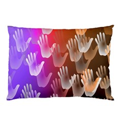 Clipart Hands Background Pattern Pillow Case by Nexatart