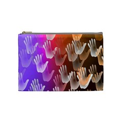 Clipart Hands Background Pattern Cosmetic Bag (medium)  by Nexatart