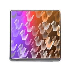 Clipart Hands Background Pattern Memory Card Reader (square) by Nexatart