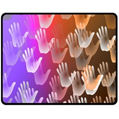 Clipart Hands Background Pattern Double Sided Fleece Blanket (medium)  by Nexatart