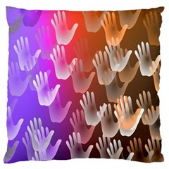 Clipart Hands Background Pattern Large Flano Cushion Case (two Sides) by Nexatart