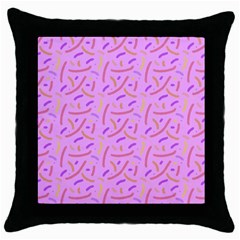 Confetti Background Pattern Pink Purple Yellow On Pink Background Throw Pillow Case (black) by Nexatart