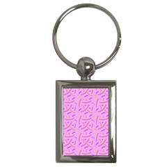 Confetti Background Pattern Pink Purple Yellow On Pink Background Key Chains (rectangle)  by Nexatart