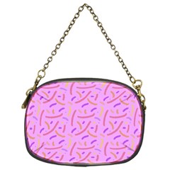 Confetti Background Pattern Pink Purple Yellow On Pink Background Chain Purses (one Side)  by Nexatart