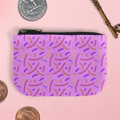 Confetti Background Pattern Pink Purple Yellow On Pink Background Mini Coin Purses by Nexatart