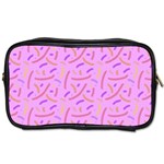 Confetti Background Pattern Pink Purple Yellow On Pink Background Toiletries Bags Front