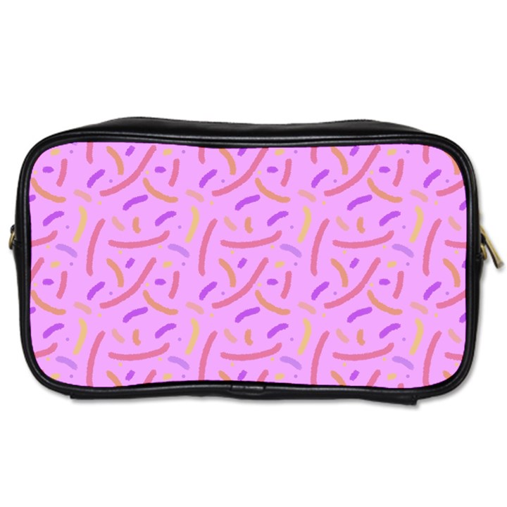 Confetti Background Pattern Pink Purple Yellow On Pink Background Toiletries Bags