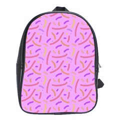 Confetti Background Pattern Pink Purple Yellow On Pink Background School Bags (xl)  by Nexatart