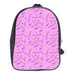 Confetti Background Pattern Pink Purple Yellow On Pink Background School Bags (XL)  Front