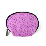 Confetti Background Pattern Pink Purple Yellow On Pink Background Accessory Pouches (Small)  Back