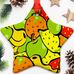 Digitally Created Funky Fruit Wallpaper Ornament (star) by Nexatart