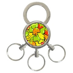 Digitally Created Funky Fruit Wallpaper 3-ring Key Chains by Nexatart